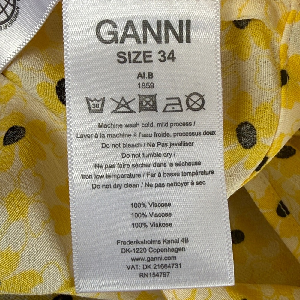 Ganni Floral Short Sleeve Wrap Dress - Picture 10 of 11